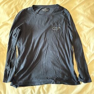 Vineyard Vines Long Sleeve Navy T-Shirt Size Small Preppy Whale Golf Beach